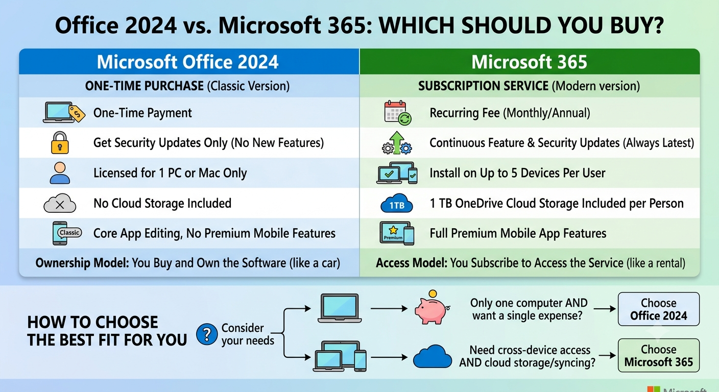 Office 2024 vs Microsoft 365 — Which Should You Buy?