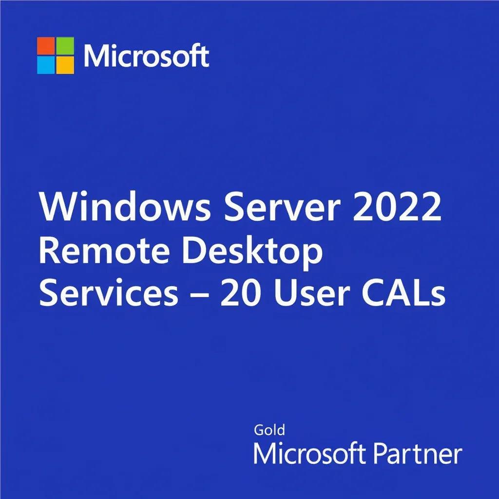 Windows Server 2022 RDS CALs - Official Microsoft Remote Desktop Services Licenses for 20 Users - ustrustedtech