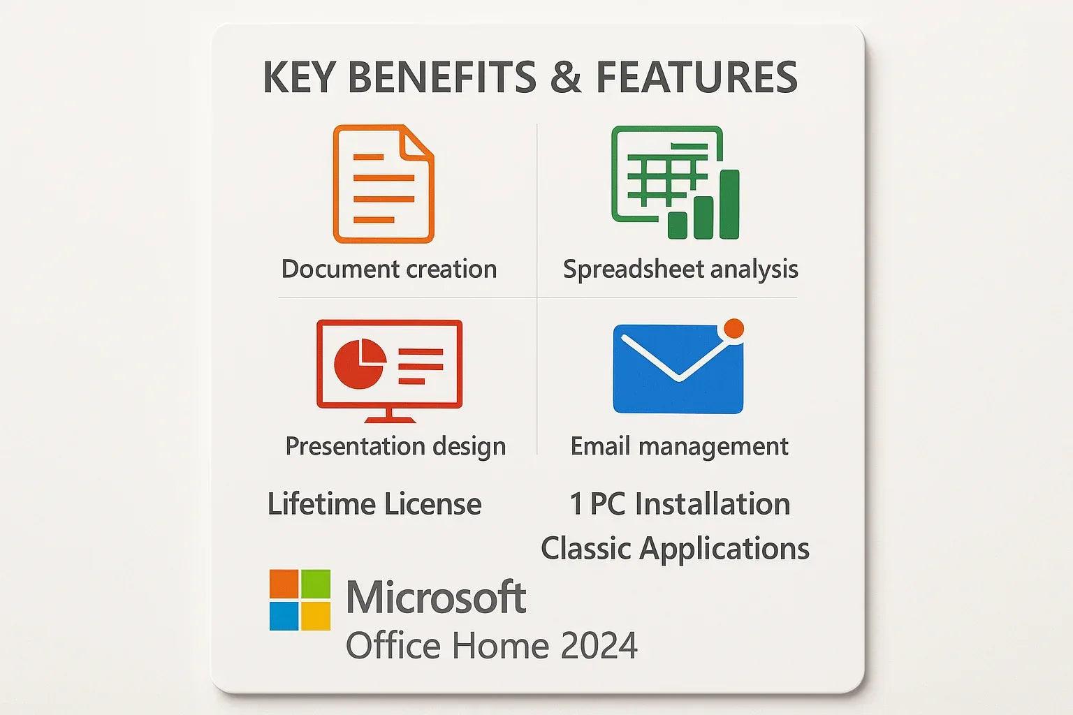 Microsoft Office Home 2024 Lifetime License for 1 PC | Word, Excel, PowerPoint & Outlook - ustrustedtech