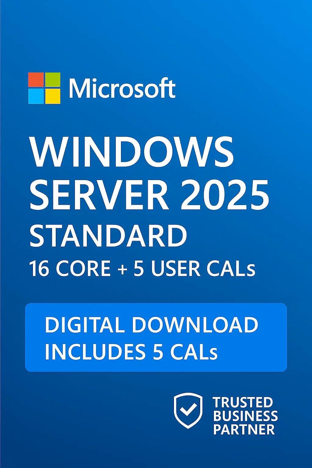Microsoft Windows Server 2025 CALs - Instant Download with 5 User Licenses - ustrustedtech