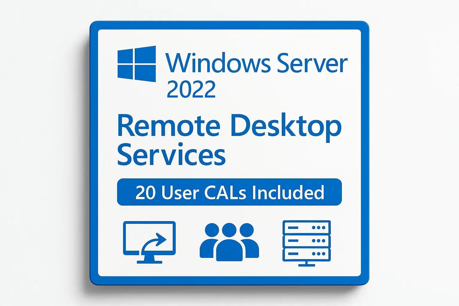 Windows Server 2022 RDS CALs - Official Microsoft Remote Desktop Services Licenses for 20 Users - ustrustedtech